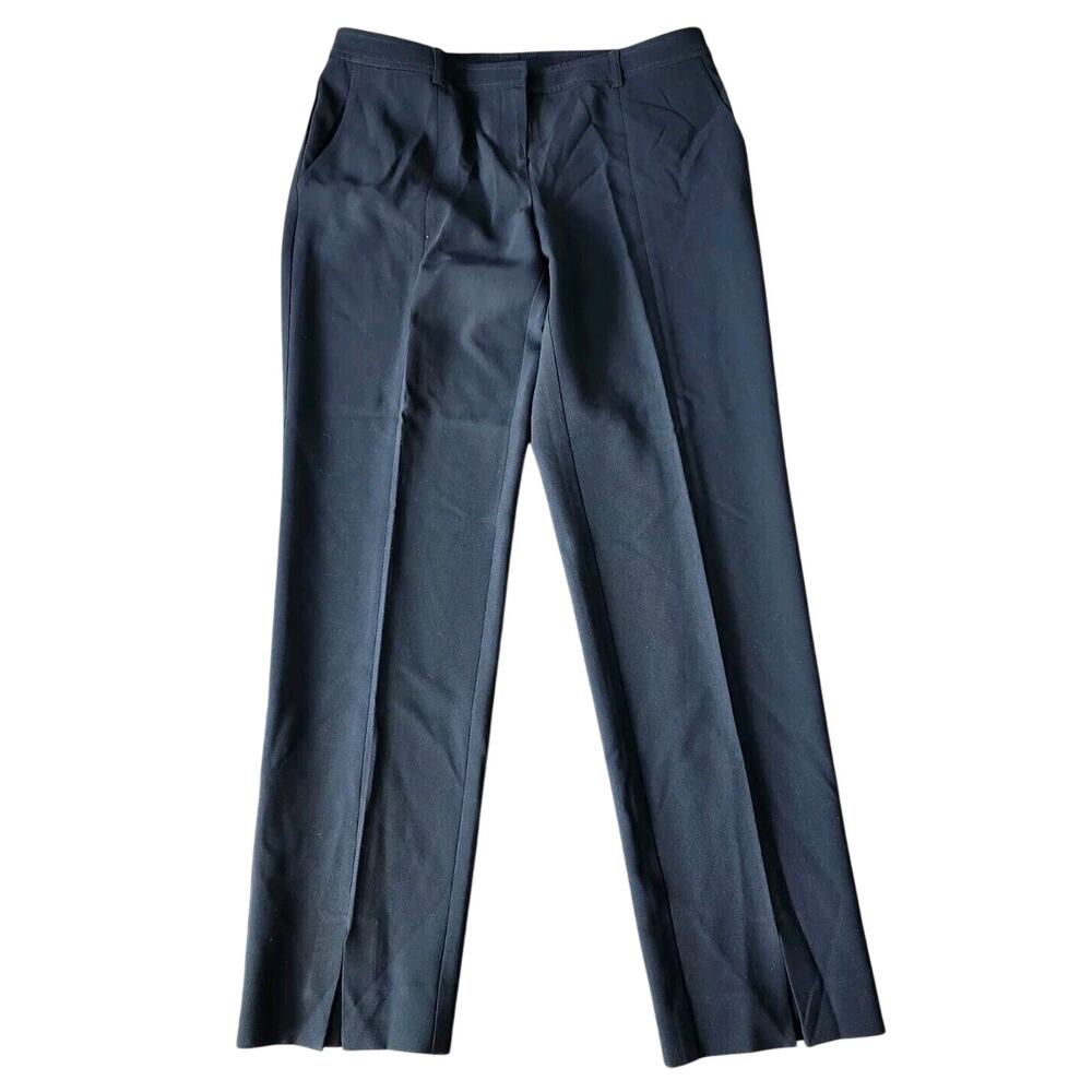 St John Collection Pants Womens 8 Black Straight Leg Crepe Career Trouser